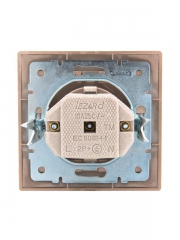 Розетка 1-м СП Mira 16А IP20 с заземл. со вставкой керамика свет. корич. перламутр. LEZARD 701-3131-122 701-3131-122