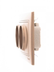 Розетка 2-м СП Mira 16А IP20 без заземл. со вставкой керамика свет. корич. перламутр. LEZARD 701-3131-128 701-3131-128