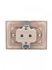 Розетка 2-м СП Mira 16А IP20 с заземл. со вставкой керамика свет. корич. перламутр. LEZARD 701-3131-127 701-3131-127