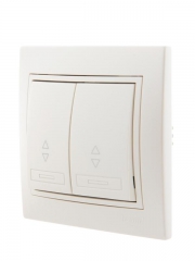 Переключатель проходной 2-кл. СП Mira 10А со вставкой жемчуж./бел. перламутр. LEZARD 701-3030-106 701-3030-106