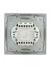 Переключатель проходной 1-кл. СП Mira 10А с подсветкой со вставкой сер. метал. LEZARD 701-1010-114 701-1010-114