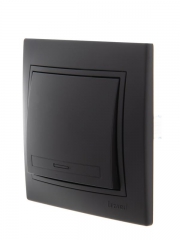 Выключатель 1-кл. 1п СП Mira 10А IP20 со вставкой черн. бархат LEZARD 701-4242-100 701-4242-100