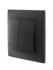 Выключатель 2-кл. 1п СП Mira 10А IP20 со вставкой черн. бархат LEZARD 701-4242-101 701-4242-101