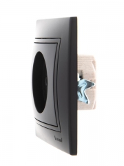 Розетка 1-м СП Mira 16А IP20 без заземл. со вставкой керамика черн. бархат LEZARD 701-4242-121 701-4242-121