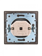 Розетка 1-м СП Mira 16А IP20 без заземл. со вставкой керамика черн. бархат LEZARD 701-4242-121 701-4242-121