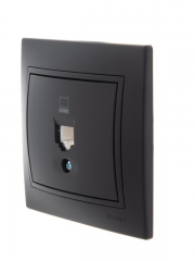 Розетка компьютерная 1-м СП Mira RJ45 черн. бархат LEZARD 701-4242-139 701-4242-139