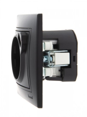 Розетка 1-м СП Mira 16А с заземл. + USB разъем черн. бархат LEZARD 701-4242-181 701-4242-181