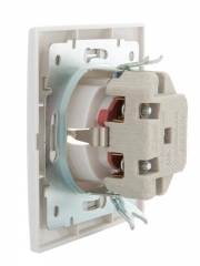 Розетка 1-м СП Mira 16А IP20 с заземл. защ. шторки с бел. вставкой керамика бел. LEZARD 701-0202-124 701-0202-124