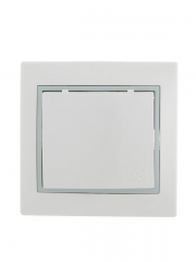 Розетка 1-м СП Mira 16А IP20 з/к, с крышкой с серой вставкой керамика бел. LEZARD 701-0215-123 701-0215-123