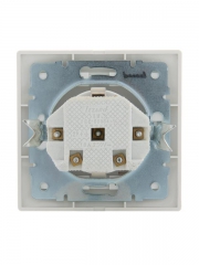 Розетка 1-м СП Mira 16А IP20 з/к, с крышкой с серой вставкой керамика бел. LEZARD 701-0215-123 701-0215-123