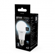 Лампа светодиодная Black 12Вт A60 4100К нейтр. бел. E27 1200лм GAUSS 102502212 102502212