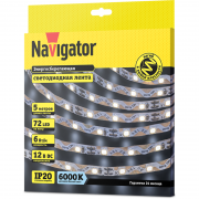 Лента светодиодная 14 470 NLS-2835CWST72-6-IP20-12V (уп.5м) NAVIGATOR 14470 14470