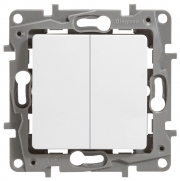 Выключатель 2-кл. СП Etika 10А IP20 250В 10AX безвинт. зажимы механизм бел. Leg 672202 672202