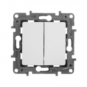 Выключатель 2-кл. СП Etika 10А IP20 250В 10AX безвинт. зажимы механизм бел. Leg 672202 672202