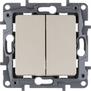 Выключатель 2-кл. СП Etika 10А IP20 250В 10AX безвинт. зажимы механизм сл. кость Leg 672302 672302