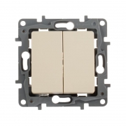 Выключатель 2-кл. СП Etika 10А IP20 250В 10AX безвинт. зажимы механизм сл. кость Leg 672302 672302