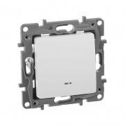 Выключатель 1-кл. СП Etika 10А IP20 250В 10AX с подсветкой/индикацией безвинт. зажимы механизм бел. Leg 672203 672203