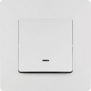 Выключатель 1-кл. СП Etika 10А IP20 250В 10AX с подсветкой/индикацией безвинт. зажимы механизм бел. Leg 672203 672203