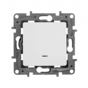 Выключатель 1-кл. СП Etika 10А IP20 250В 10AX с подсветкой/индикацией безвинт. зажимы механизм бел. Leg 672203 672203