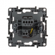 Выключатель 1-кл. СП Etika 10А IP20 250В 10AX с подсветкой/индикацией безвинт. зажимы механизм бел. Leg 672203 672203