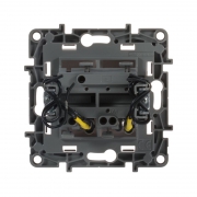 Выключатель 2-кл. СП Etika 10А IP20 250В 10AX с подсветкой/индикацией безвинт. зажимы механизм бел. Leg 672204 672204