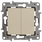 Механизм переключателя 2-кл. СП Etika Plus 10А IP20 250В 10AX безвинт. зажимы сл. кость Leg 672312 672312