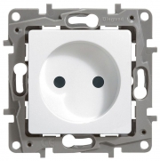 Розетка 1-м СП Etika 16А IP20 250В 2P без заземл. немецк. стандарт винт. клеммы механизм бел. Leg 672220 672220