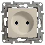 Розетка 1-м СП Etika 16А IP20 250В 2P без заземл. немецк. стандарт винт. клеммы механизм сл. кость Leg 672320 672320