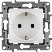 Розетка 1-м СП Etika 16А IP20 250В 2P+E с заземл. немецк. стандарт винт. клеммы механизм бел. Leg 672221 672221