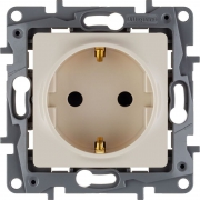Розетка 1-м СП Etika 16А IP20 250В 2P+E с заземл. немецк. стандарт винт. клеммы механизм сл. кость Leg 672321 672321