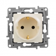 Розетка 1-м СП Etika 16А IP20 250В 2P+E с заземл. немецк. стандарт винт. клеммы механизм сл. кость Leg 672321 672321