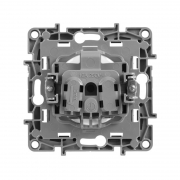 Розетка 1-м СП Etika 16А IP31 250В 2P без заземл. защ. шторки немецк. стандарт винт. клеммы механизм алюм. Leg 672434 672434