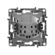 Розетка 1-м СП Etika 16А IP31 250В 2P без заземл. защ. шторки немецк. стандарт винт. клеммы механизм антрацит Leg 672634 672634