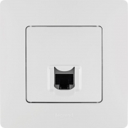 Розетка компьютерная 1-м СП Etika RJ45 кат.5E UTP механизм бел. Leg 672241 672241