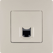 Розетка компьютерная 1-м СП Etika RJ45 кат.5E UTP механизм сл. кость Leg 672341 672341