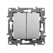 Выключатель 2-кл. СП Etika 10А IP20 250В 10AX авт. зажимы механизм алюм. Leg 672402 672402