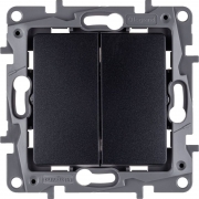 Выключатель 2-кл. СП Etika 10А IP20 250В 10AX авт. зажимы механизм антрацит Leg 672602 672602