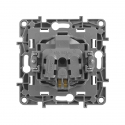 Розетка 1-м СП Etika 16А IP31 250В 2P+E с заземл. защ. шторки немецк. стандарт винт. клеммы механизм антрацит Leg 672622 672622