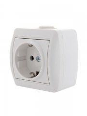 Розетка 1-м ОП Nata 16А IP20 с заземл. керамика бел. LEZARD 710-0200-122 710-0200-122