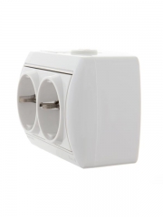 Розетка 2-м ОП Nata 16А IP20 с заземл. керамика бел. LEZARD 710-0200-127 710-0200-127