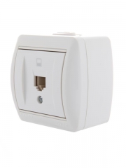 Розетка компьютерная 1-м ОП Nata RJ45 бел. LEZARD 710-0200-139 710-0200-139