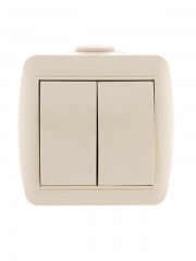 Выключатель 2-кл. ОП Nata 10А IP20 крем. LEZARD 710-0300-101 710-0300-101