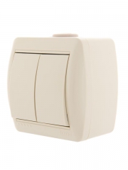 Выключатель 2-кл. ОП Nata 10А IP20 крем. LEZARD 710-0300-101 710-0300-101