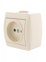 Розетка 1-м ОП Nata 16А IP20 без заземл. керамика крем. LEZARD 710-0300-121 710-0300-121