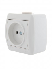 Розетка 1-м ОП Nata 16А IP20 без заземл. керамика бел. LEZARD 710-0200-121 710-0200-121