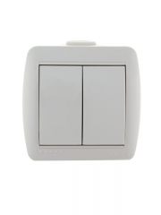 Выключатель 2-кл. ОП Nata 10А IP20 бел. LEZARD 710-0200-101 710-0200-101