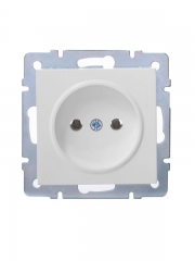 Розетка 1-м СП Vesna без заземл. ПБТ механизм бел. LEZARD 742-0288-121B 742-0288-121B