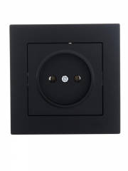 Розетка 1-м СП Vesna без заземл. ПБТ механизм черн. бархат LEZARD 742-4288-121B 742-4288-121B