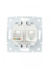 Розетка компьютерная + телефонная 1-м СП Vesna механизм бел. LEZARD 742-0288-143 742-0288-143