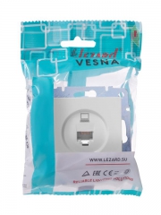 Розетка компьютерная 1-м СП Vesna механизм бел. LEZARD 742-0288-139 742-0288-139